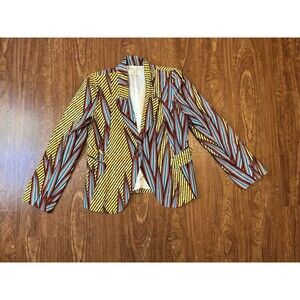Royal Jelly Harlem Blaze in Blue Flames Blazer Jacket African Inspired Medium